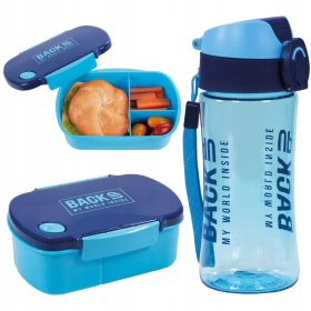   BackUP Set za ručak - bidon i kutija s dva pretinca u plavoj i tamnoplavoj boji