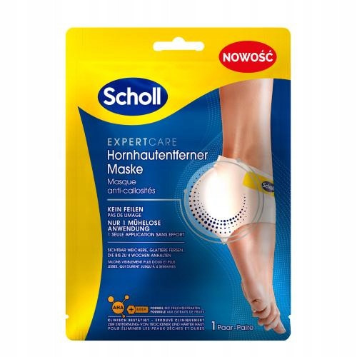 SCHOLL Expert Care eksfolirajuća maska za pete s AHA kiselinama