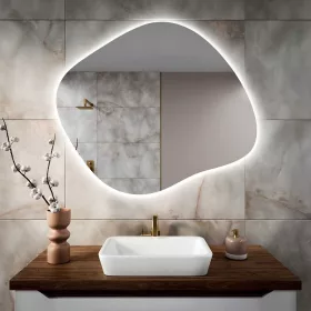    LED Ogledalo bez okvira STAIN III 90x77cm, neutralna svijetla boja, mat