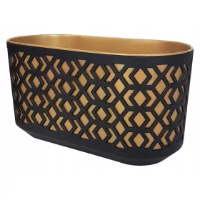    Lamela posuda za cvijeće 39,5 cm x 19 x 20,5 cm plastična crna, nijanse žute i zlatne