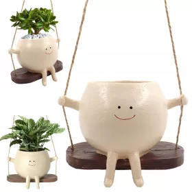    Bedee teglica za cvijeće 11 cm x 13,5 x 11 cm promjer 7,9 cm smola bijela