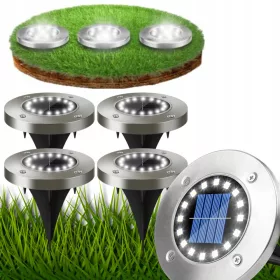    Ugradbena solarna svjetiljka SOLARNA VRTNA SVJETILJKA LED LAMPE srebrna 12,6 cm 4 kom.