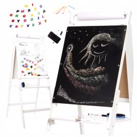 Tablica magnetna za djecu XXL, drvena, bijela