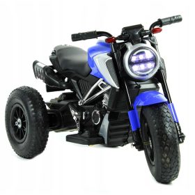   Motor na akumulator s pumpanim kotačima, kožnim sjedalom, MOTO-M-3-NIEBIESKI