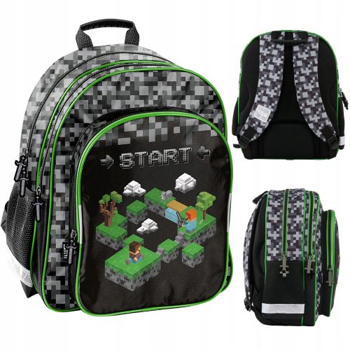 Minecraft školski ruksak za dječake Paso crni