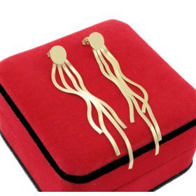   Zlatne naušnice od kirurškog čelika s dugim zmijama 9 cm - vrhunski modni dodatak