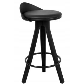 Kralj Dom barski stolac, crni, 75 cm, umjetna koža