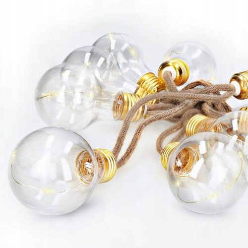 Solight LED dekorativne žarulje na prřírodním provazu, 10x žarulje, 30LED, 1
