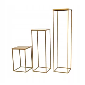 Metalni stalak za cvijeće Framado 100 cm zlatni set 3 kom