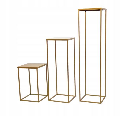 Metalni stalak za cvijeće Framado 100 cm zlatni set 3 kom