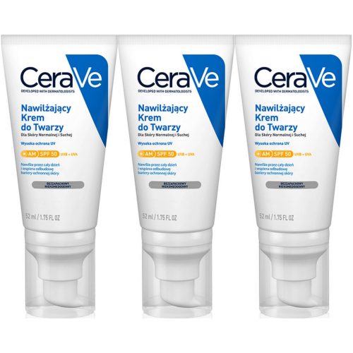 CeraVe Dnevna Hidratantna Krema za Lice SPF 50, 3 x 52ml