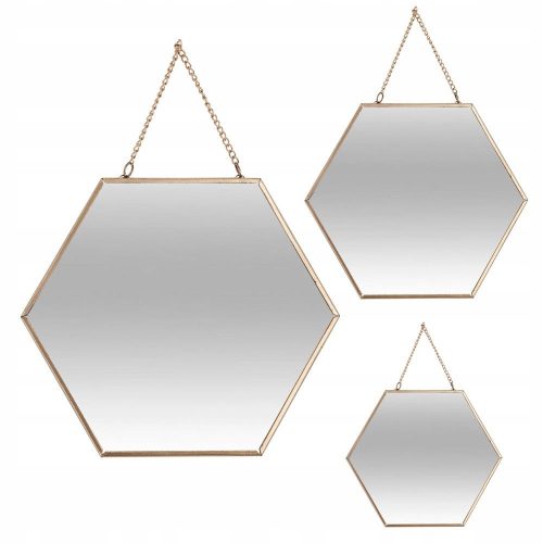 Lustro heksagon set 3 kom 290 x 290 mm