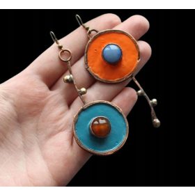    Asimetrične antikne brončane naušnice Vintage Boho Vinted Piercing Retro stil