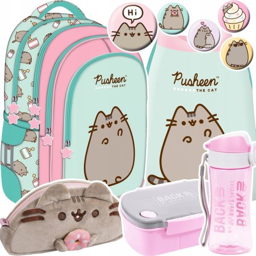 PUSHEEN ST.Right MINT Cat Kitten ruksak za djevojčice 1.-3. razred + 5 proizvoda