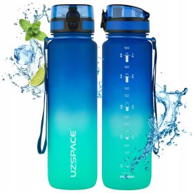    BOCA ZA VODU 1L TRITAN Motivacijska boca s mjericom, plava i tirkizna