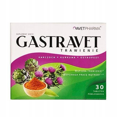 GASTRAVET Trawienie s kurkumom, 30 obloženih tableta