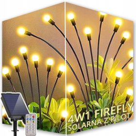   4u1 SOLARNA SVJETILJKA ZA VRT LJULJALKA SVJETLA KRIJESNICE 10LED DEKORACIJA