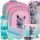 Starpak školski ruksak za djevojčice 1. razreda s više odjeljaka Shades of blue, Shades of pink, Shades of green, Multicolor 23 l + 4 ostala proizvoda