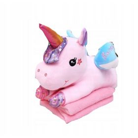  Deka s jastukom 2u1 Unicorn Mascot roza