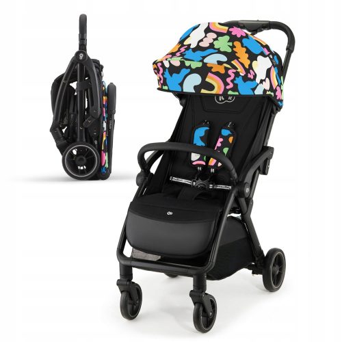 Kolica za djecu Kinderkraft APINO Happy Shapes, sklopiva do 22 kg, lagana i šarena