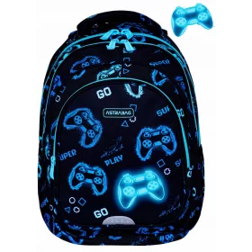   AstraBag školski ruksak s više odjeljaka, crni, Shades of blue, Višebojni, 27 god.