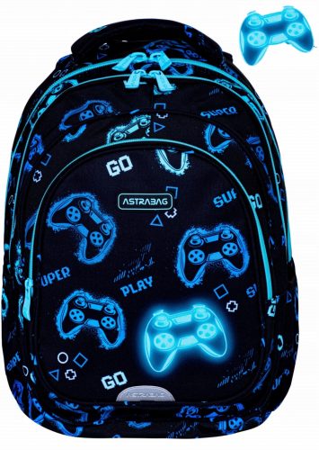 AstraBag školski ruksak s više odjeljaka, crni, Shades of blue, Višebojni, 27 god.