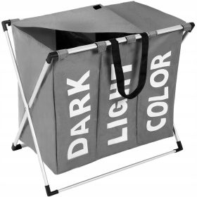    Ruhhy samostojeća košara za rublje 130l, nijanse sive i srebrne