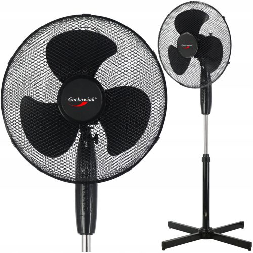  STOJEĆI VENTILATOR PODNI VENTILATOR CRNI SNAŽAN TIHI VELIKI 3 NAČINA 40 cm