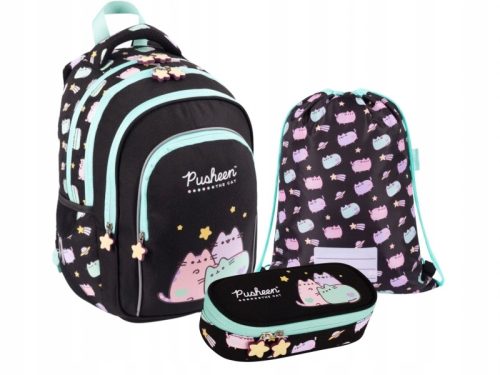 Pusheen Mačka, pastelni školski set s ruksakom, pernicom i torbom za učenike 1.-3. razreda