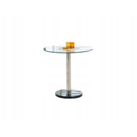   Stol za kuhinju CYRYL - Moderan i elegantan stakleni stol s nogom od kroma