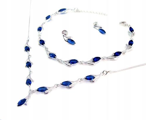 Prekrasan srebrni set s safirima