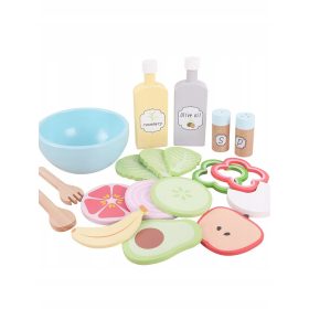 Dječji drveni set za salatu Montessori pribor