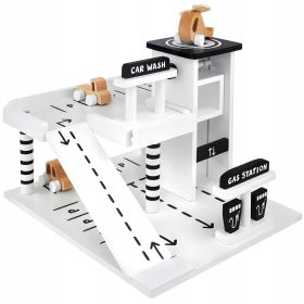 DRVENI PARKING GARAGE ZA DJECU S AUTOLIFTOM