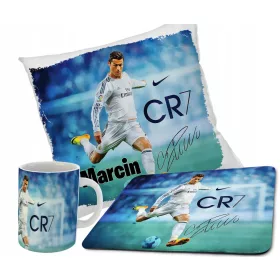    CRISTIANO RONALDO CR7 Set šalica + jastuk + podloga za miš + ime