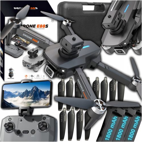 Dron ALLNOEL E88S PRO sa 2 kamere WIFI HD - Najbolji izbor za učenje letenja! Sada po sniženoj ceni! Novi model drona E88S PRO sa strujom očiju za stabilniji let. U paketu dobijate 3 baterije od 1800m
