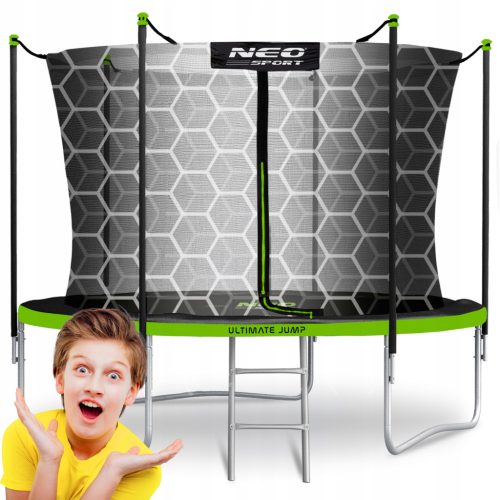 DJEČJI VRTNI TRAMPOLIN 312cm S DRABINKOM I UNUTARNJOM MREŽOM ZA SIGURNOST