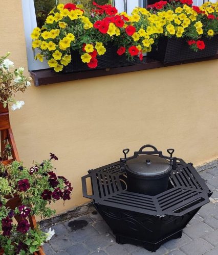  Vrtni kamin, sklopivi, šesterokutni, masivni PROIZVOĐ