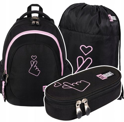 Ruksak za školu s 4 odjeljka 17'' K-pop Lover SET + 2 dodatna proizvoda