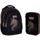 Ruksak Jednorog Školska Torba Crna Zlatna Velika 20l Head + Pernica