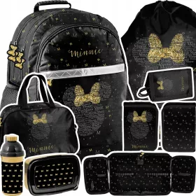   kolski ruksak za djevojčicu Minnie Mouse Disney crno-zlatni set XXL