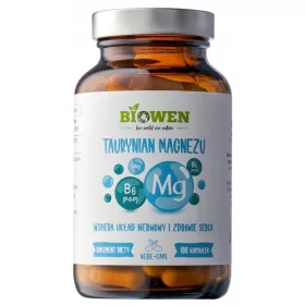   Biowen Taurinat Magnezija s Vitaminom B6 - Suplement za Podršku Energiji i Mišićima, 100 Kapsula