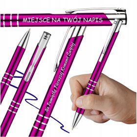   Metalna reklamna olovka s vlastitim natpisom ili logom, trajna gravura, plavi uložak