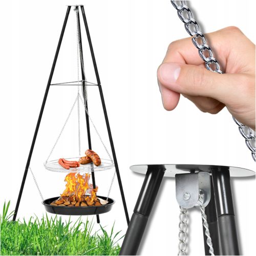  TRIPOD Kamin Large GRILL Logorska vatra Garden Viseća rešetka 2u1