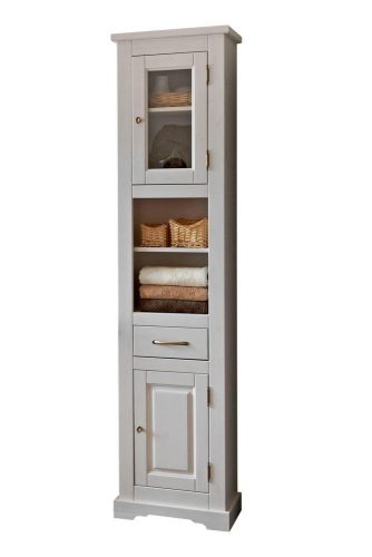 Drveni stup Romantični Bijeli 45x30x190 cm - Klasika i elegancija u vašoj kupaonici