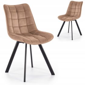 Baršunasta stolica Halmar, nijanse bež, 1 kom.