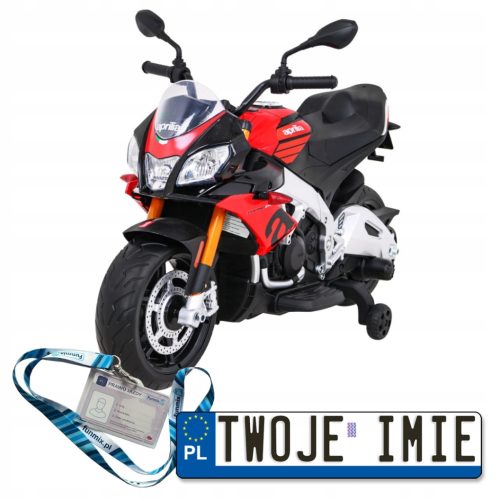 Aprilia Tuono V4 Električni motocikl za djecu crveni + MP3 ploča + Baterija