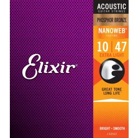  Elixir NanoWeb Phosphor Bronze 16002 Extra Light 1