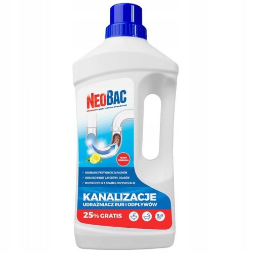Biološki Udražni Gel za Septičke Jame NeoBac Kanalizacijski Gel - Uklanja Blokade - Limun 1L