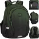 CoolPack školski ruksak s više odjeljaka, crni, nijanse zelene