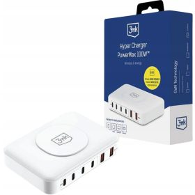   3mk Hyper Charger PowerMax 100W bežična stolna stanica za punjenje 4x USB-C 2x USB-A